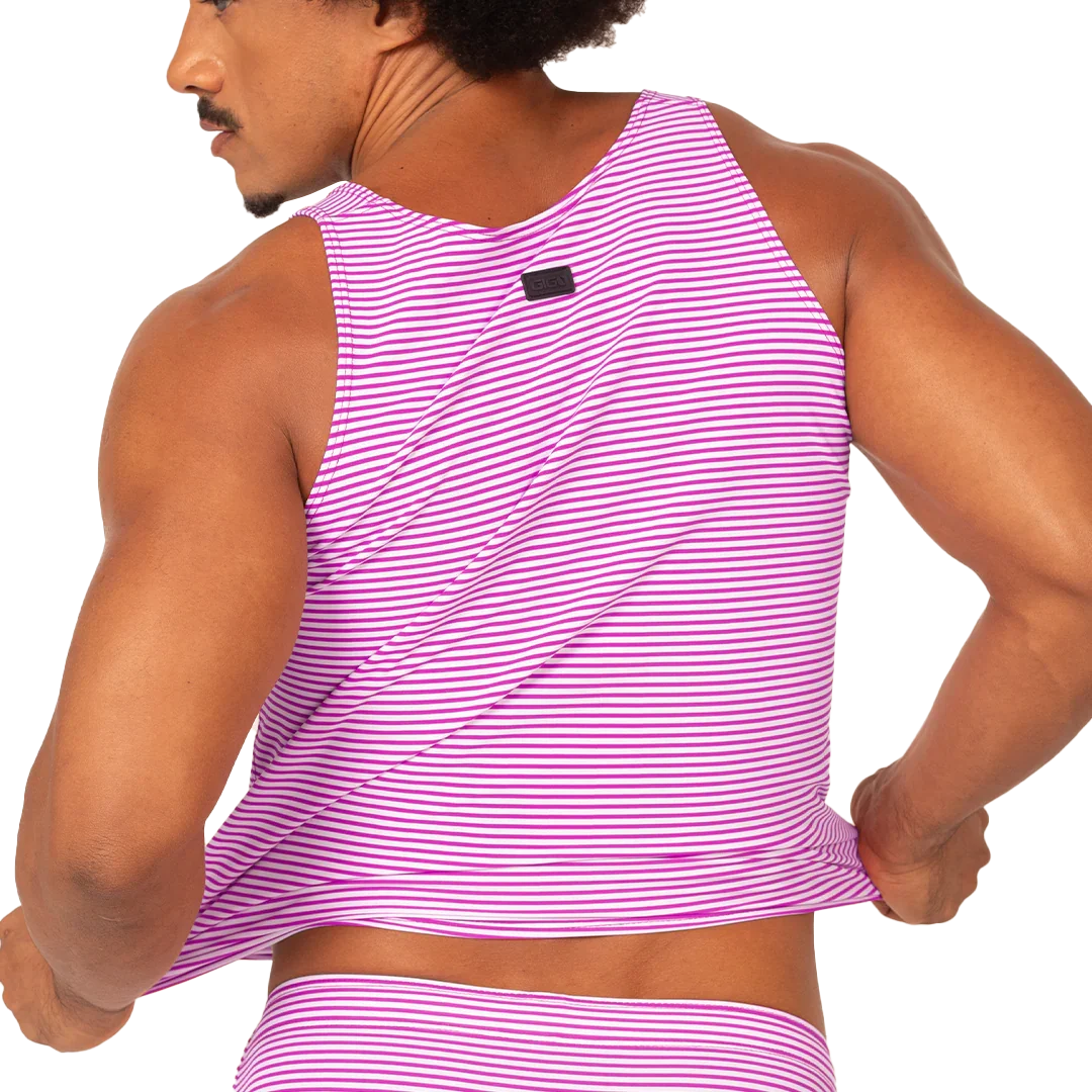 Rank Purple Tank front view by Gigo Underwear