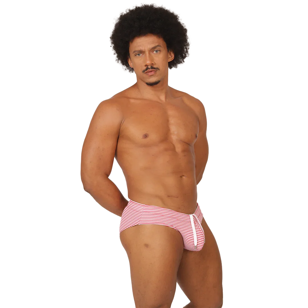 Rank Red Swim Brief back view by Gigo Underwear