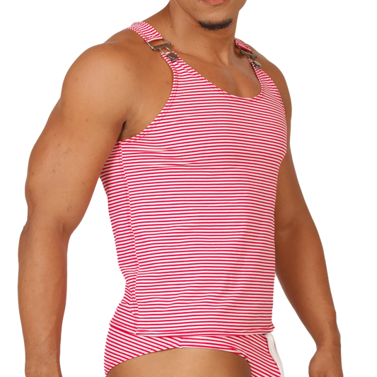 Rank Red Tank front view by Gigo Underwear