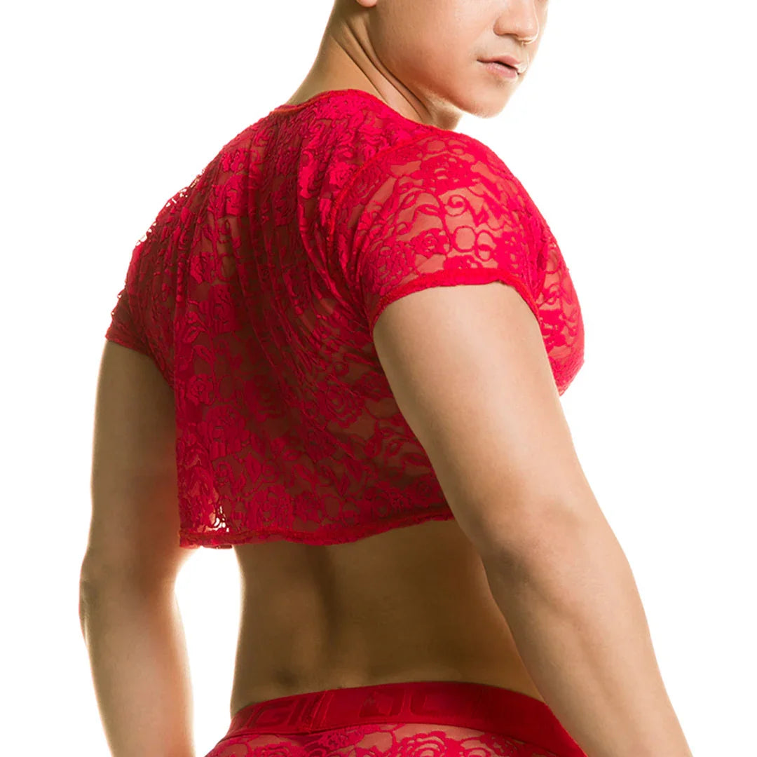 Redemotion Red Croop Top front view by Gigo Underwear