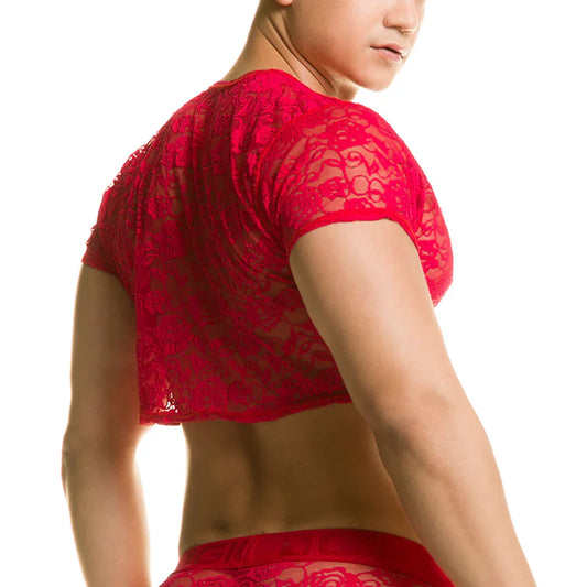 Redemotion Red Croop Top front view by Gigo Underwear