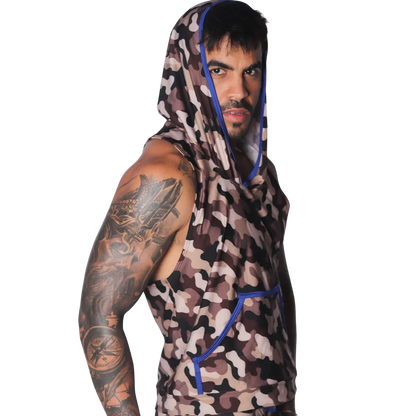 Trend Blue Hoody Tshirt back view by Gigo Underwear