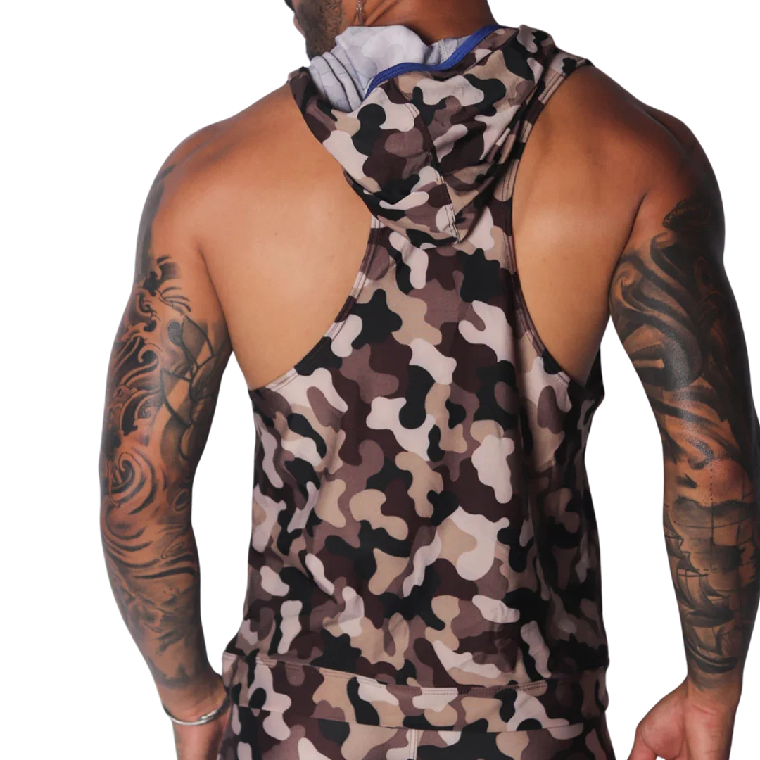 Trend Blue Hoody Tshirt front view by Gigo Underwear