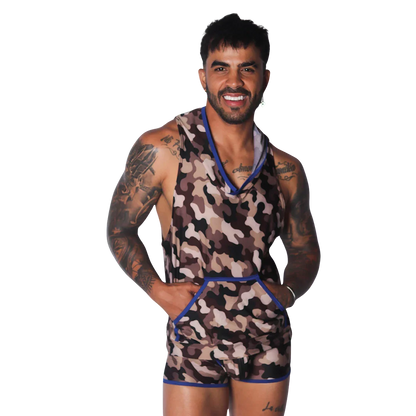 Trend Blue Hoody Tshirt on model by Gigo Underwear