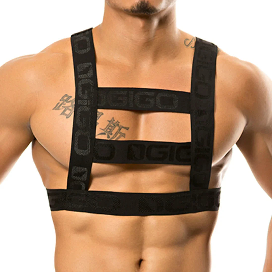 Resistless Black Harness back view by Gigo Underwear