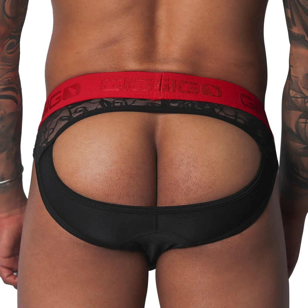 Romantic Black Brief Jock back view by Gigo Underwear