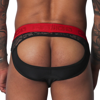 Romantic Black Brief Jock back view by Gigo Underwear