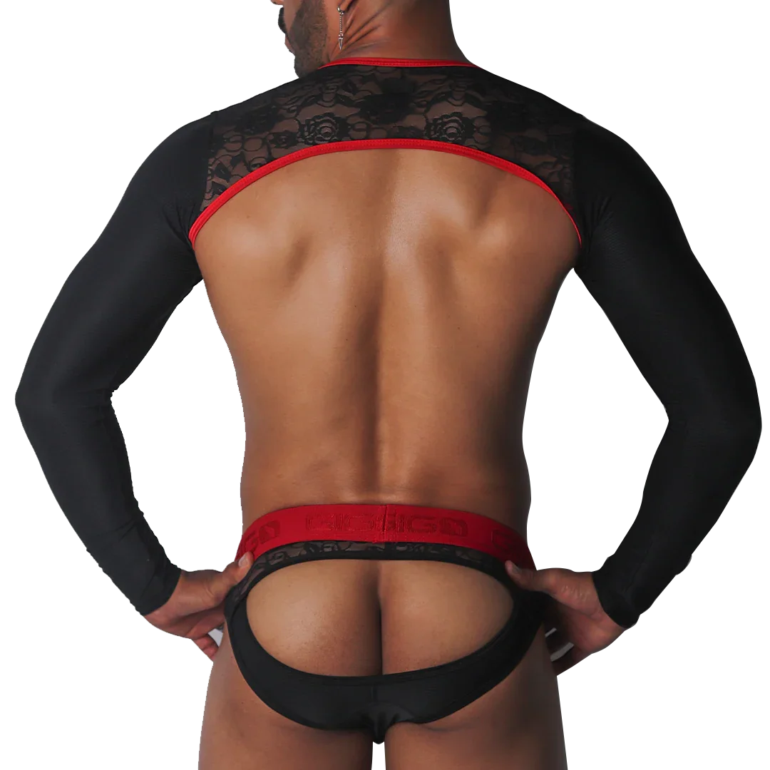 Romantic Black Harness back view by Gigo Underwear