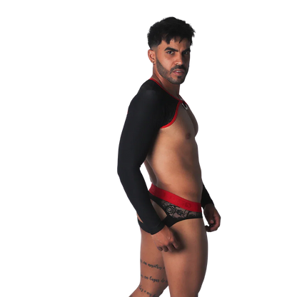 Romantic Black Harness on model by Gigo Underwear