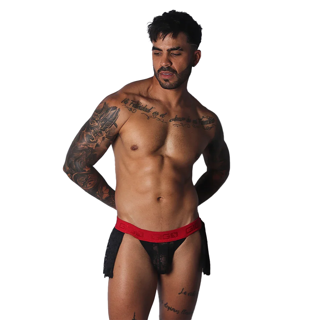 Romantic Black Skirt on model by Gigo Underwear