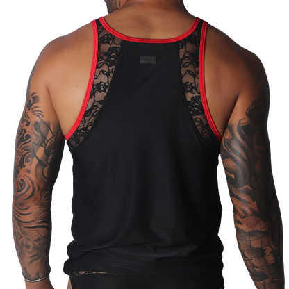 Romantic Black Tank back view by Gigo Underwear