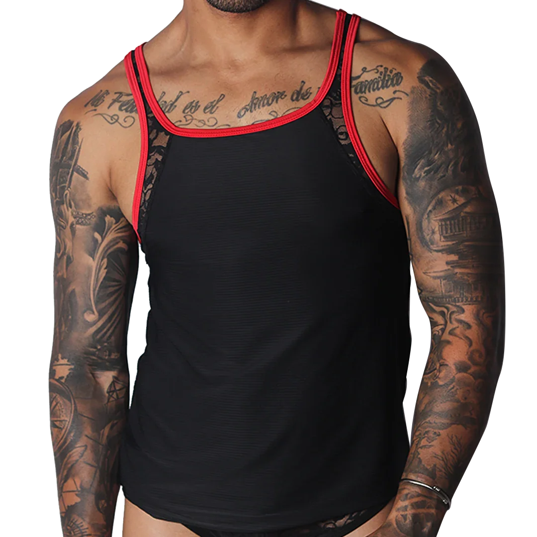 Romantic Black Tank by Gigo Underwear