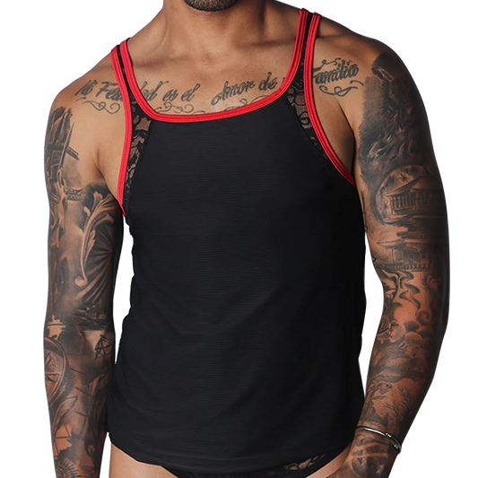 Romantic Black Tank by Gigo Underwear