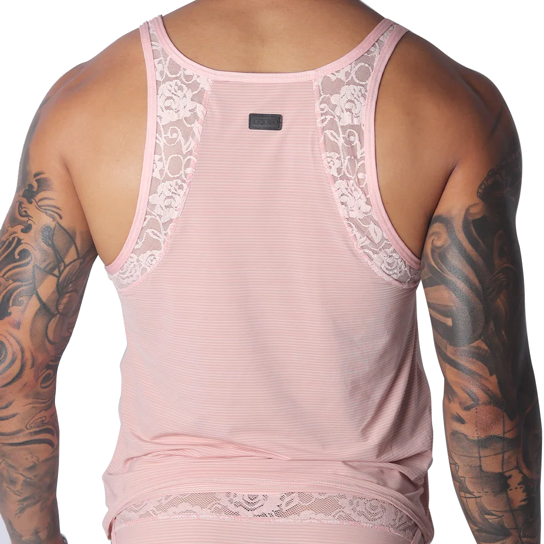 Romantic Pink Tank back view by Gigo Underwear