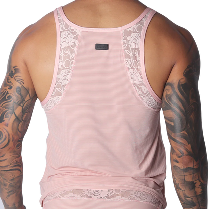 Romantic Pink Tank back view by Gigo Underwear