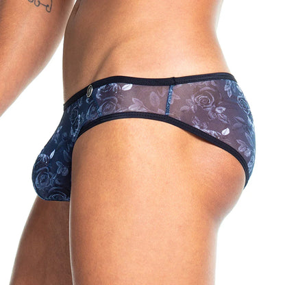 Rose Black Brief back view by Gigo Underwear