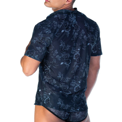Rose Black Shirt back view by Gigo Underwear