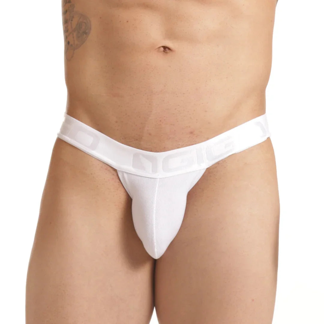 Scanaling White Brief on model by Gigo Underwear