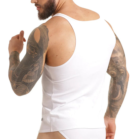 Scanaling White Tank by Gigo Underwear