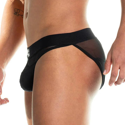 Skin Black Brief front view by Gigo Underwear
