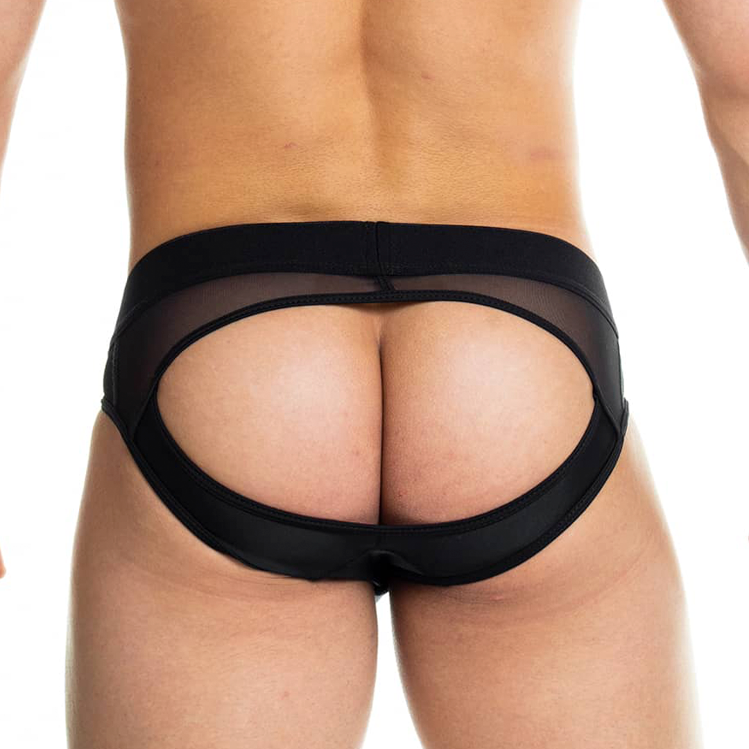 SKIN BLACK BRIEF JOCKSTRAP