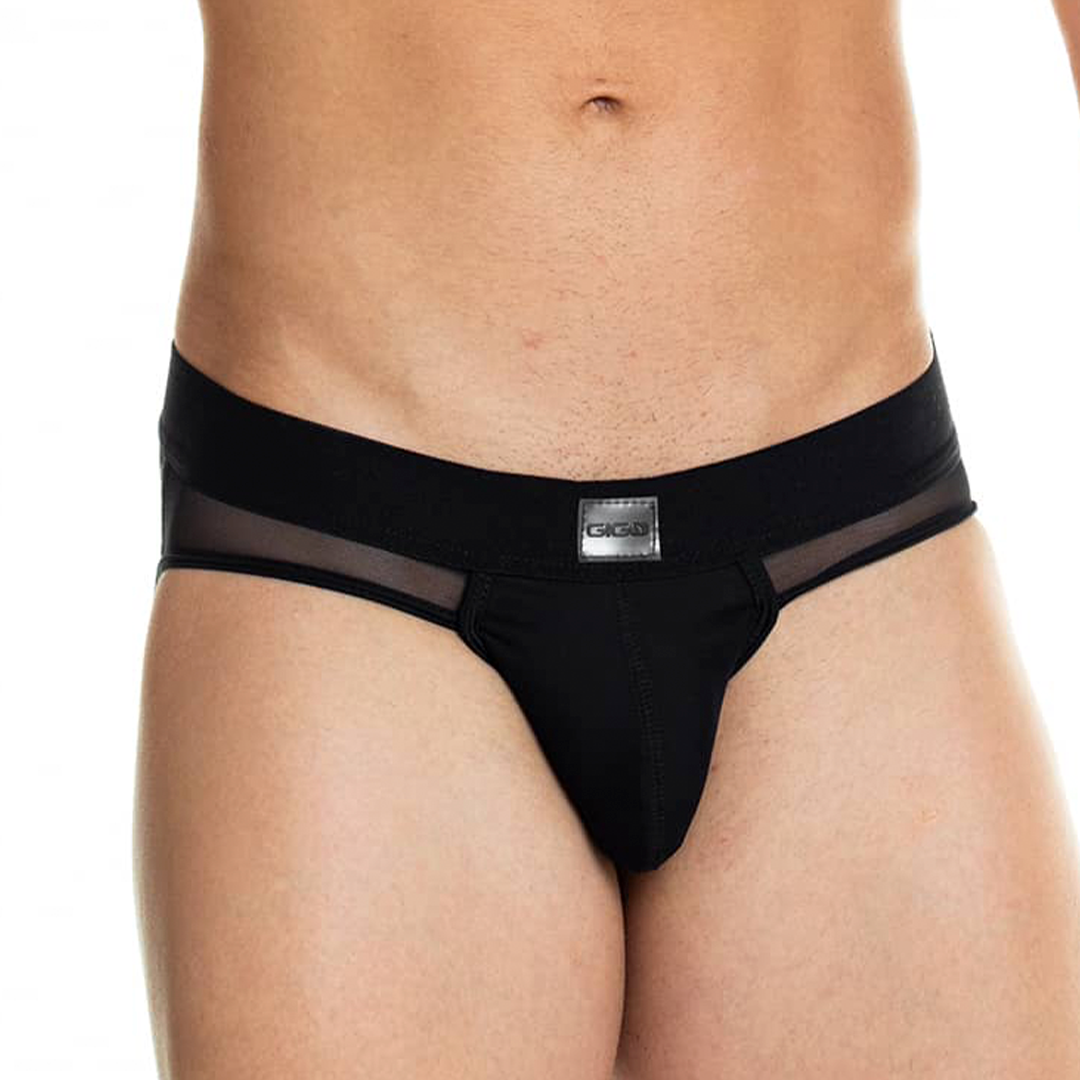 SKIN BLACK BRIEF JOCKSTRAP