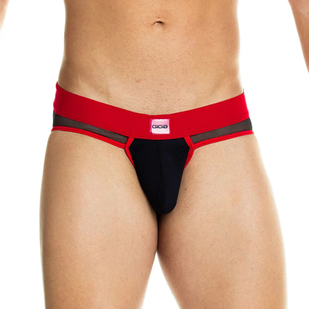 Skin Red Brief Jockstrap back view by Gigo Underwear