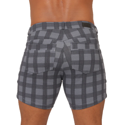 Social Blue Square Short back view by Gigo Underwear