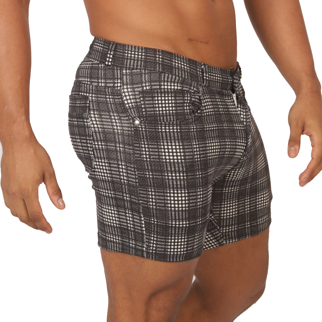 Social Gray Square Short front view by Gigo Underwear