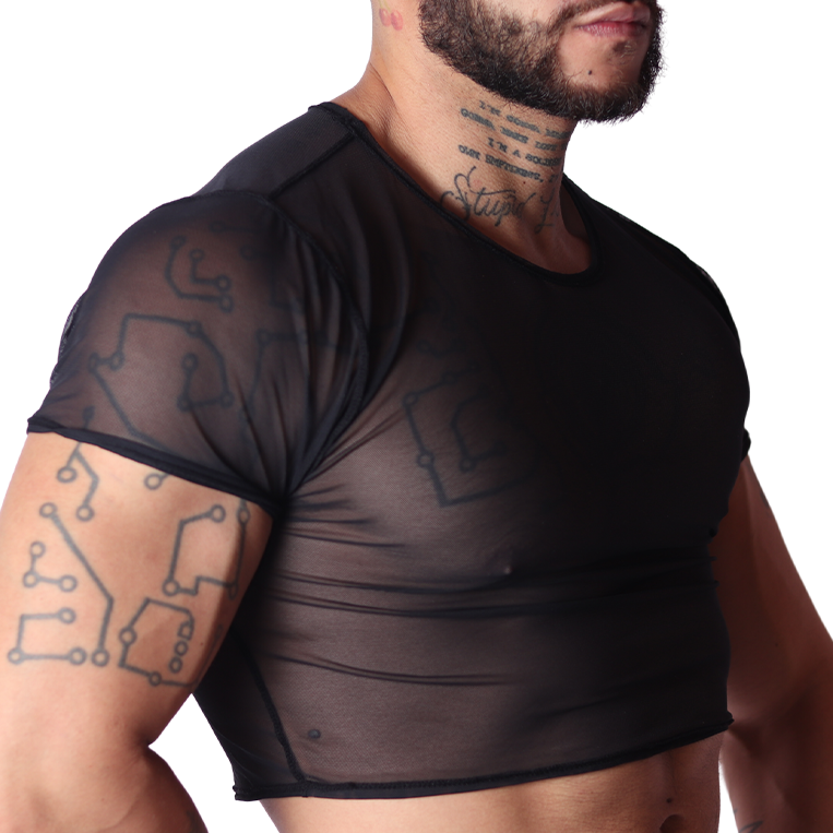 Spectrum Black Crop Top front view by Gigo Underwear