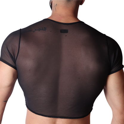 Spectrum Black Crop Top back view by Gigo Underwear