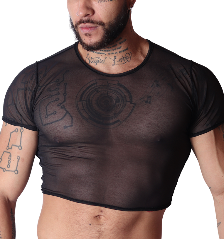 Spectrum Black Crop Top by Gigo Underwear