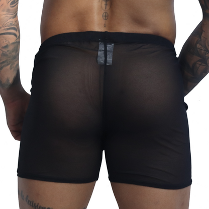 Spectrum Black Hot Shorts back view by Gigo Underwear
