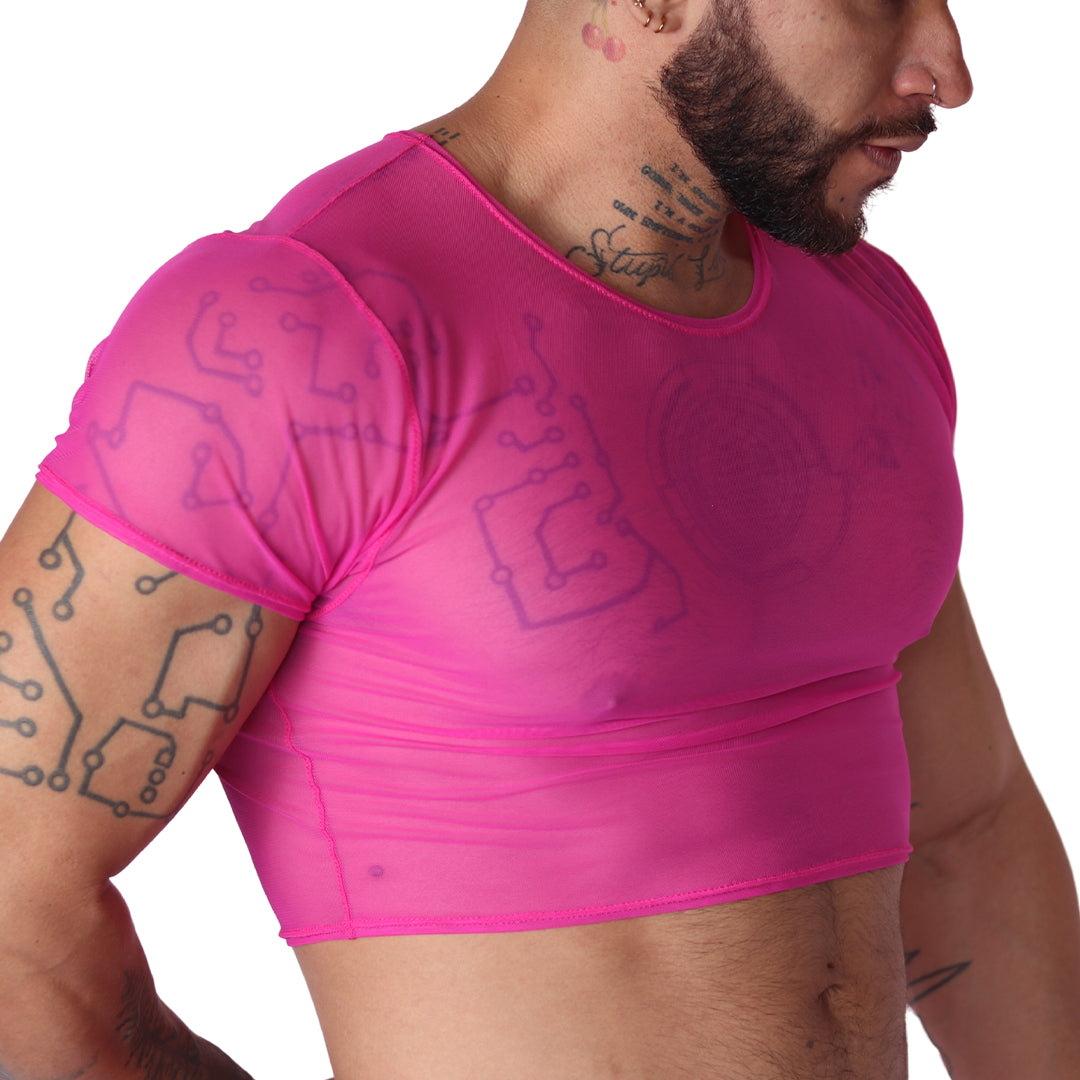 Spectrum Fuchsia Crop Top front view by Gigo Underwear