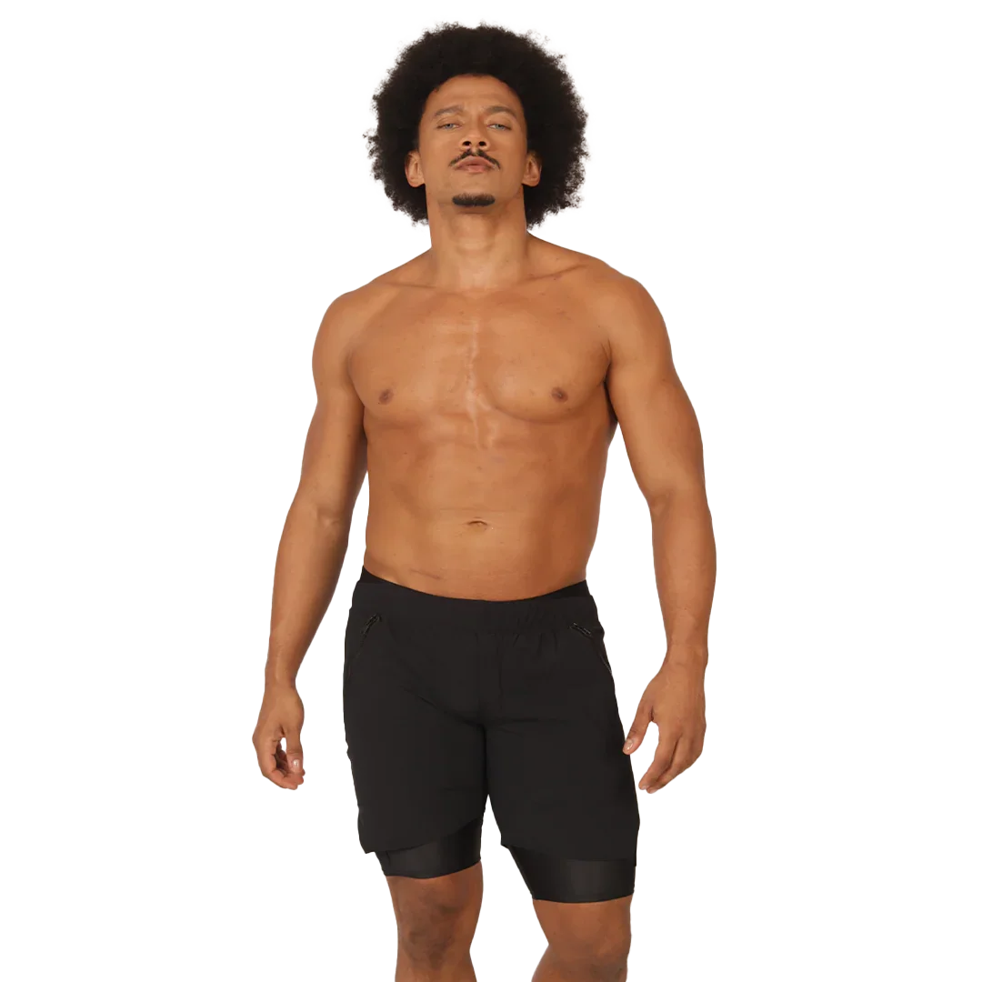 Sporty Black Short on model by Gigo Underwear