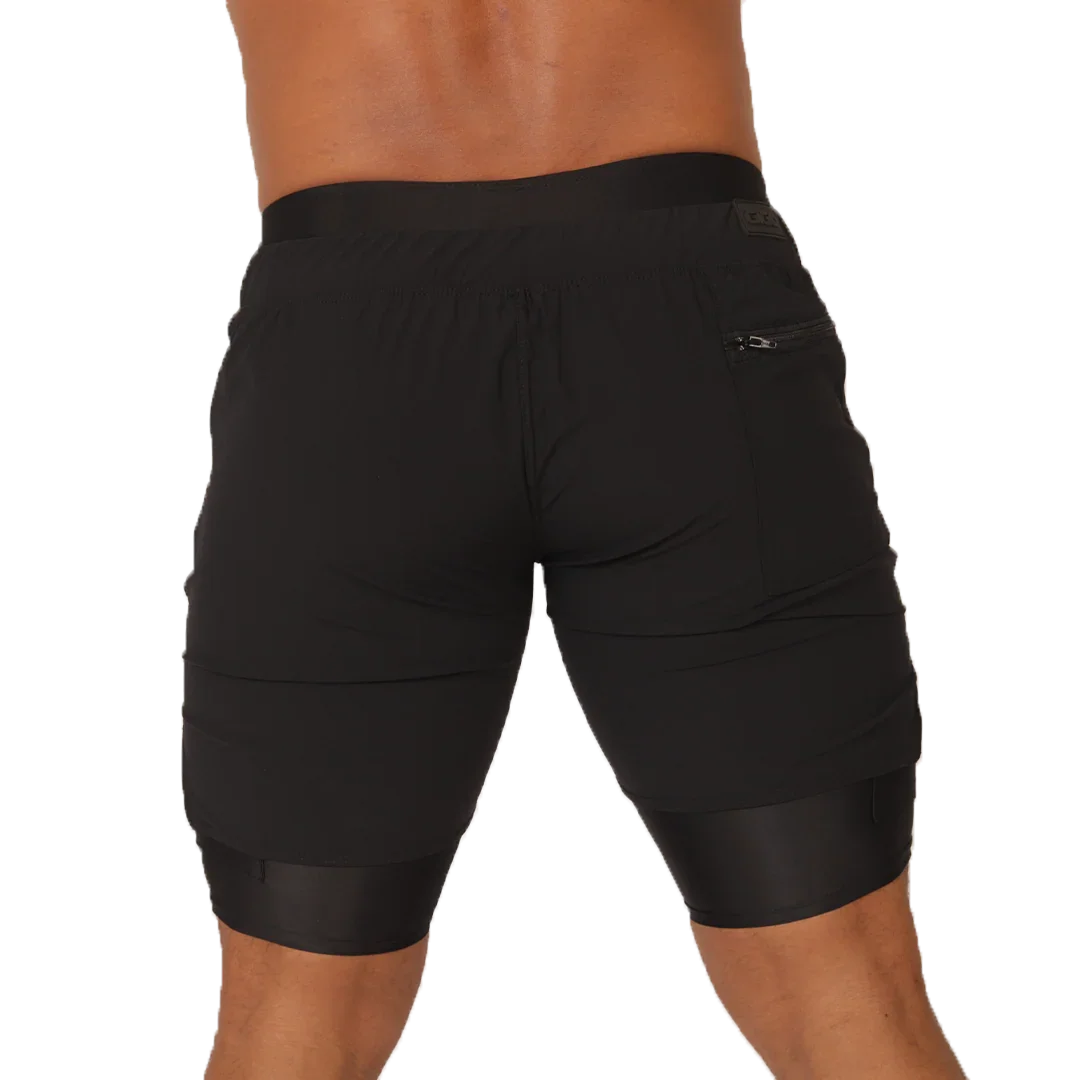 Sporty Black Short back view by Gigo Underwear