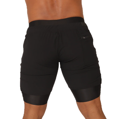 Sporty Black Short back view by Gigo Underwear