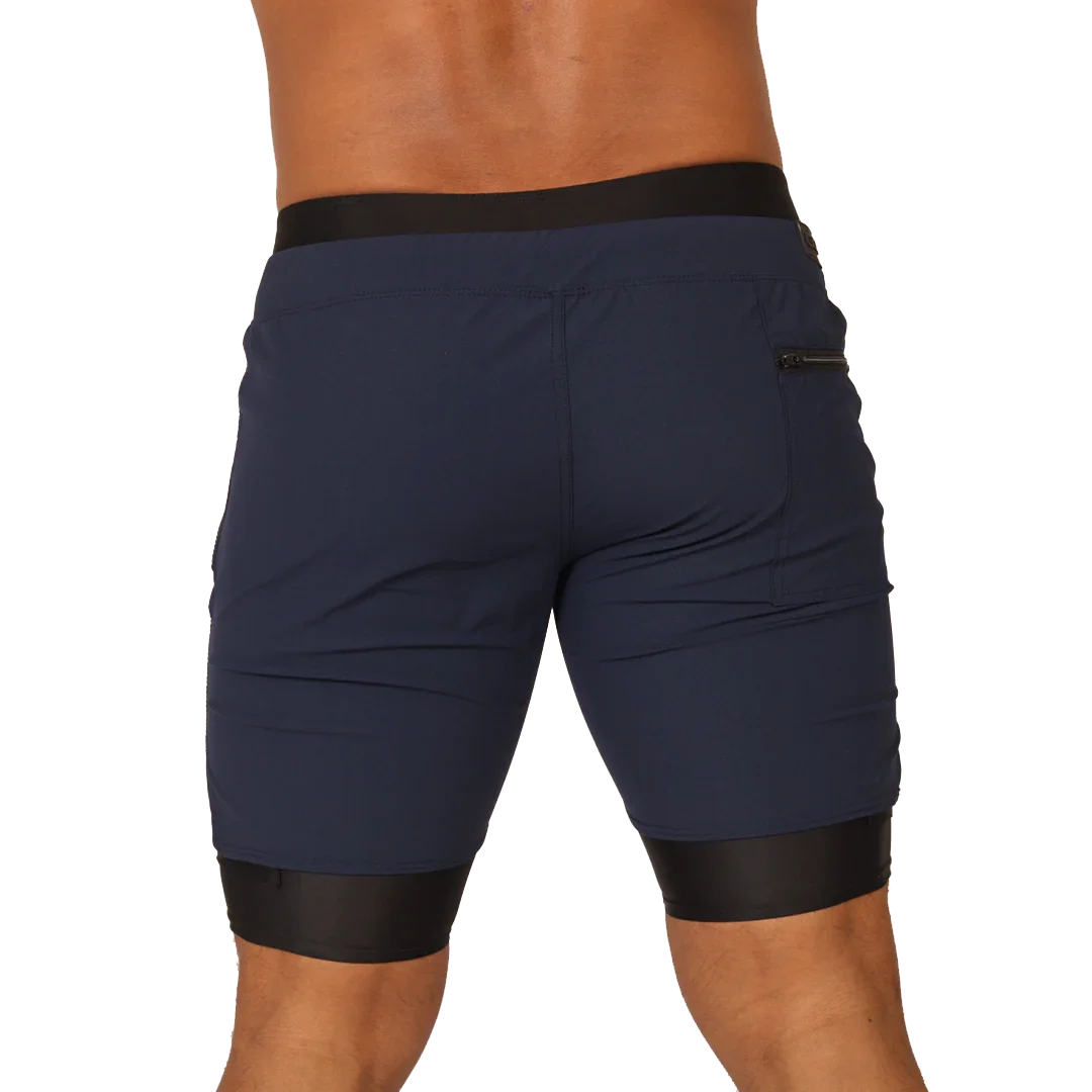 Sporty Blue Short back view by Gigo Underwear