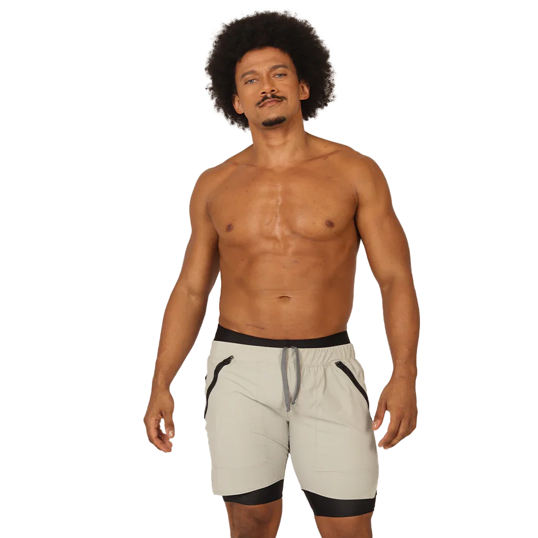 Sporty Gray Short on model by Gigo Underwear