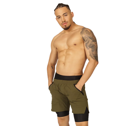 Sporty Green Short on model by Gigo Underwear