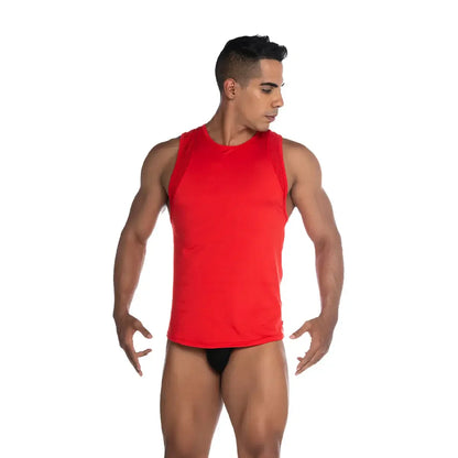 Strech Red Tank back view by Gigo Underwear