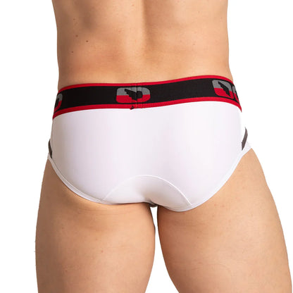 Style White Brief back view by Gigo Underwear