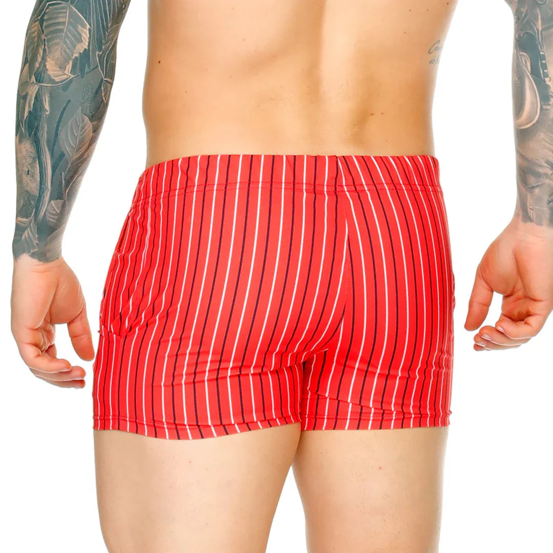 Sultan Red Beachwear back view by Gigo Underwear