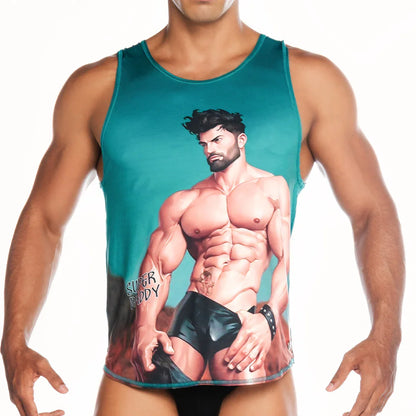 Super Daddy Blue Tank by Gigo Underwear