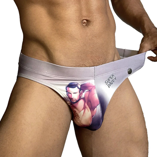 Super Daddy Brown Swim Brief by Gigo Underwear