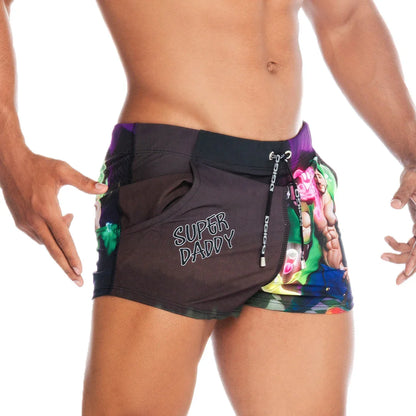 Super Daddy Purple Beachwear front view by Gigo Underwear