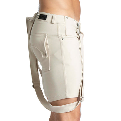 SUSPENDERS BEIGE SHORT - Gigo Underwear & MensWear