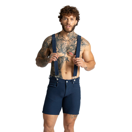 SUSPENDERS BLUE SHORT - Men's blue susperders shorts