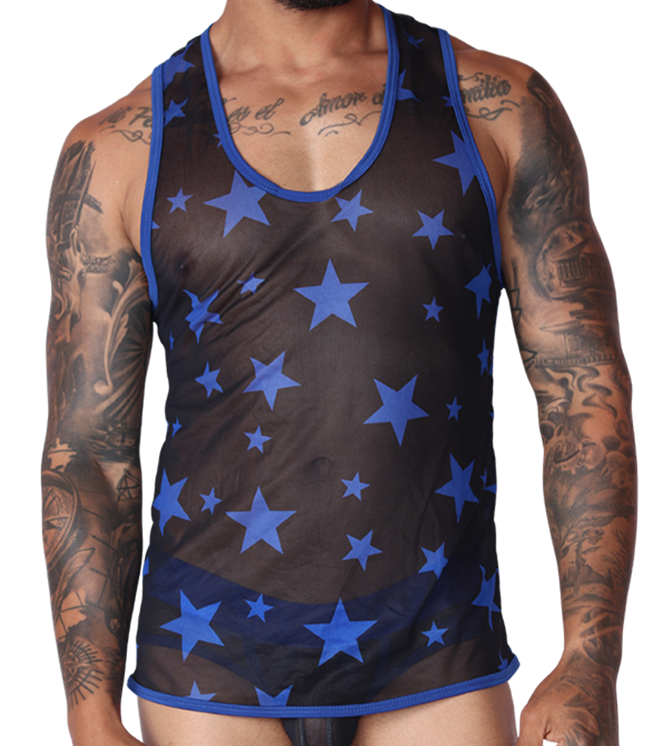 Star Blue Tank by Gigo Underwear