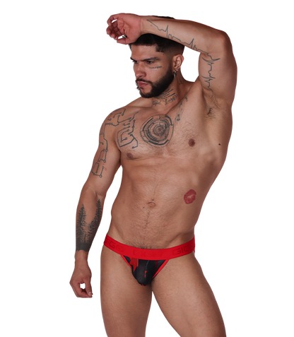 Star Red Jockstrap on model by Gigo Underwear